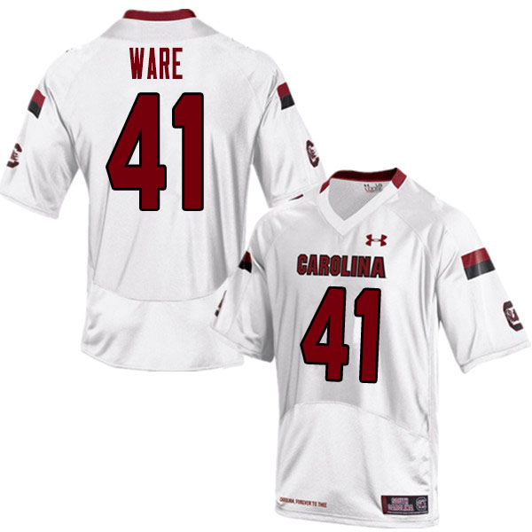 Men #41 Darryle Ware South Carolina Gamecocks College Football Jerseys Sale-White